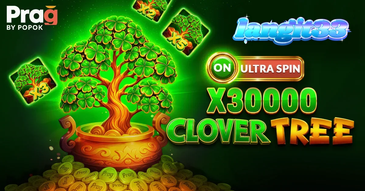 Tampilan visual slot Clover Tree x30000 Prag dengan tema semanggi keberuntungan